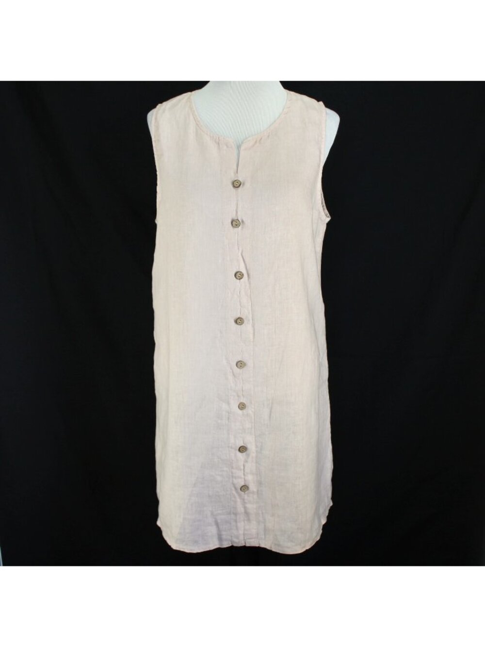 Terzo Millennio Linen Dress Womens Size L Blush Pink Sleeveless Shift NEW